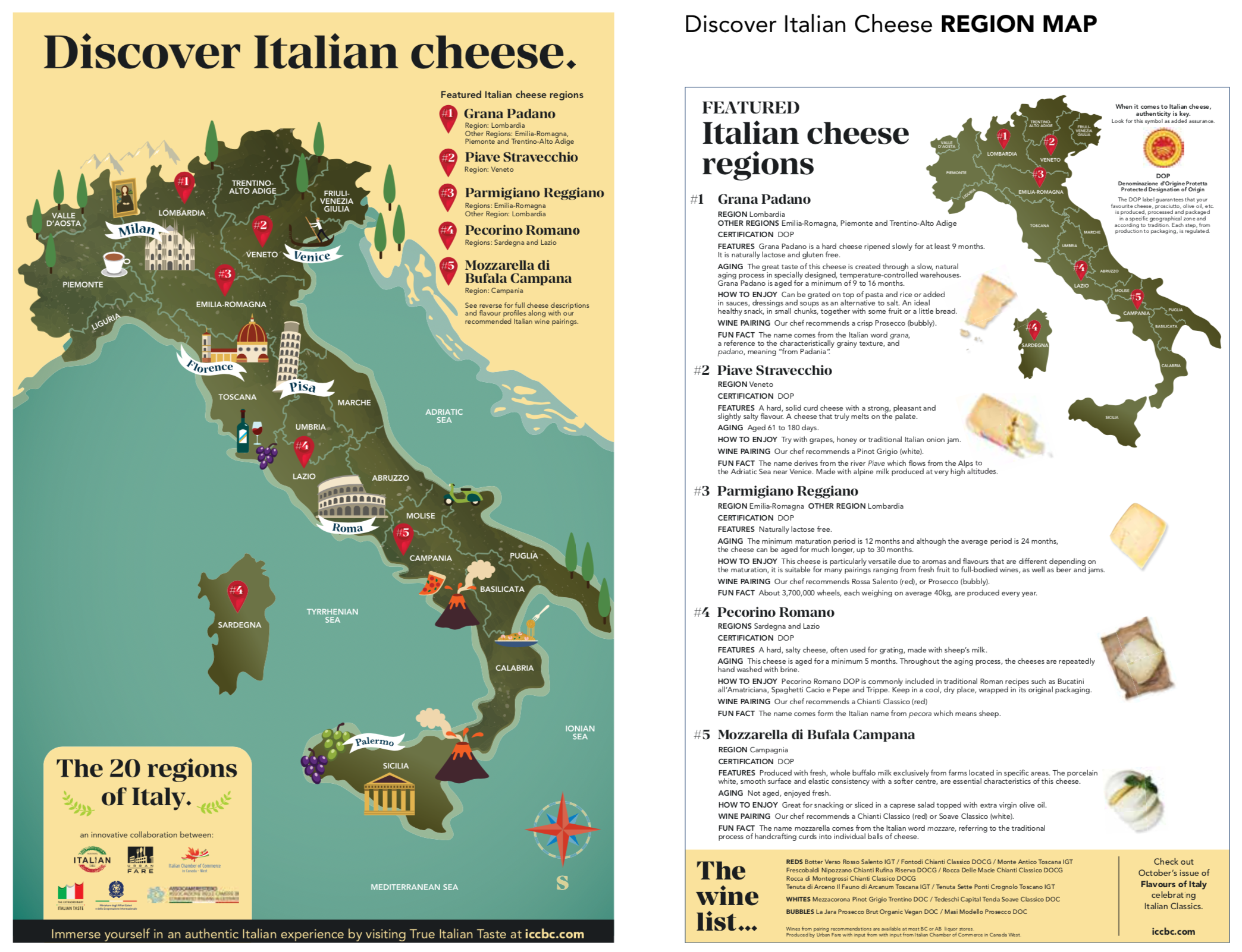 Discover Italian Cheese By Region Map